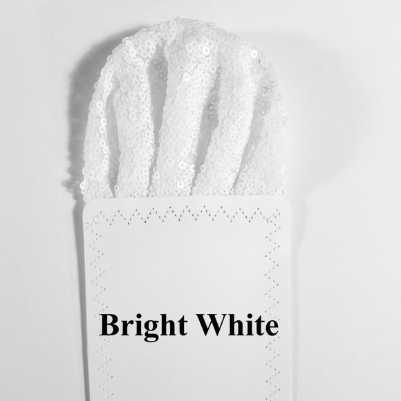 New - Men's Sequin Pre-Folded Pocket Square Insert - Bright White - Picture 5 of 6